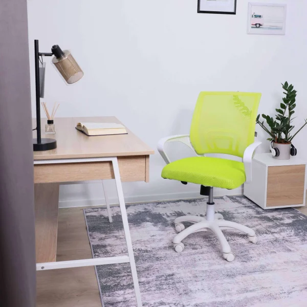 Кресло поворотное RICCI NEW, WHITE (салатовый)