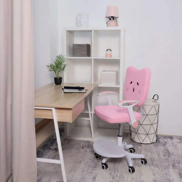 Кресло поворотное Catty, котенок розовый, ткань
