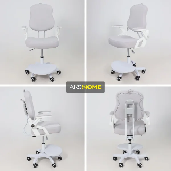 Кресло поворотное Swan, серый, ткань