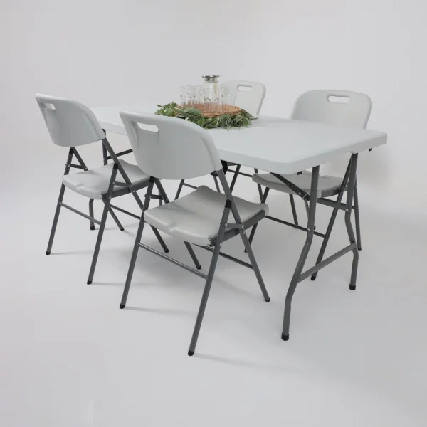 Стол садовый складной, белый, hdpe-пластик, длина 152 см