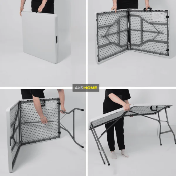 Стол садовый складной, белый, hdpe-пластик, длина 152 см