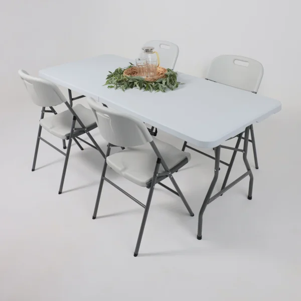 Стол садовый складной, белый, hdpe-пластик, длина 180 см