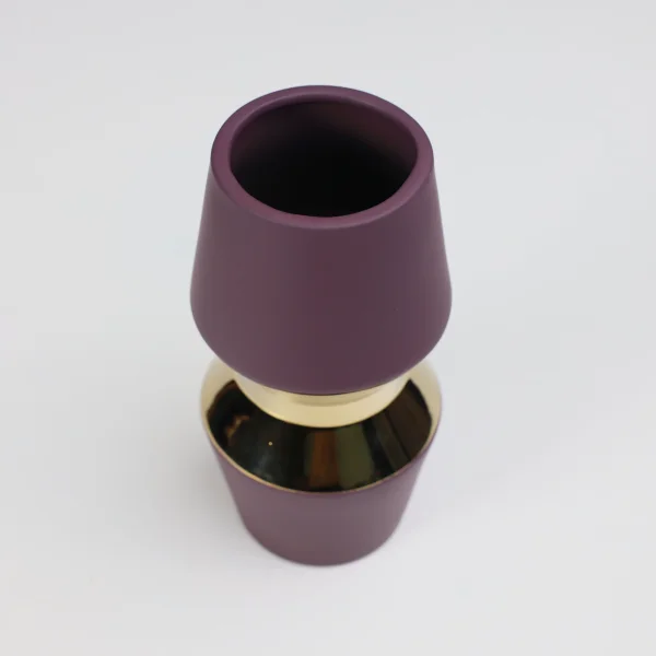 Ваза керамическая ASTOR, фиолетовый+золотой, 12*25см