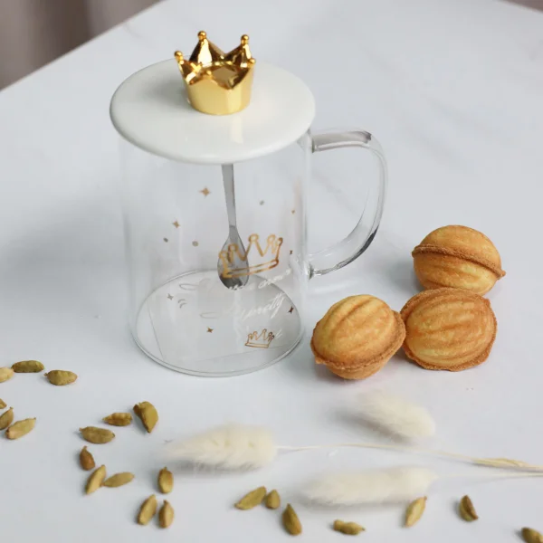 Чашка PRETTY с крышкой, стекло, прозрачный, 400 мл