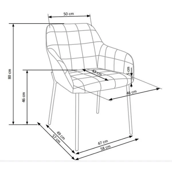 Стул HALMAR K306  синий/золотой