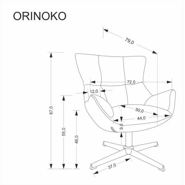 Кресло HALMAR ORINOKO серый
