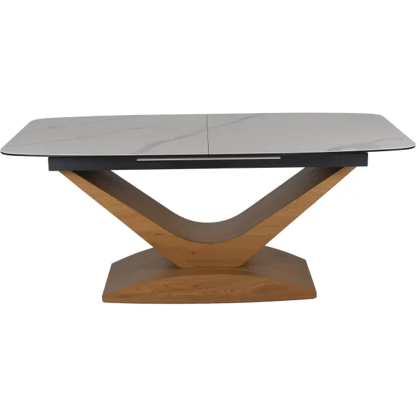 Стол обеденный SIGNAL DOLCE Ceramic Statuario Venato белый/дуб 180-240/95