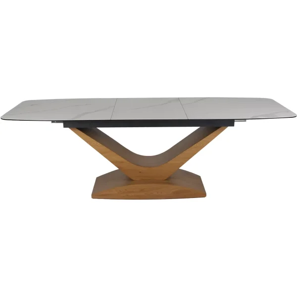 Стол обеденный SIGNAL DOLCE Ceramic Statuario Venato белый/дуб 180-240/95