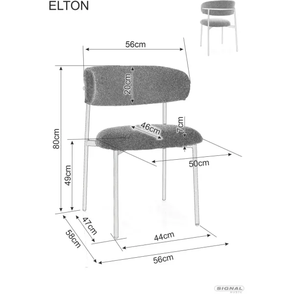 Стул SIGNAL ELTON Brego 34 бежевый/кашемир