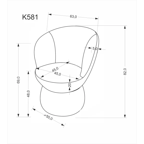 Стул HALMAR K581 серый