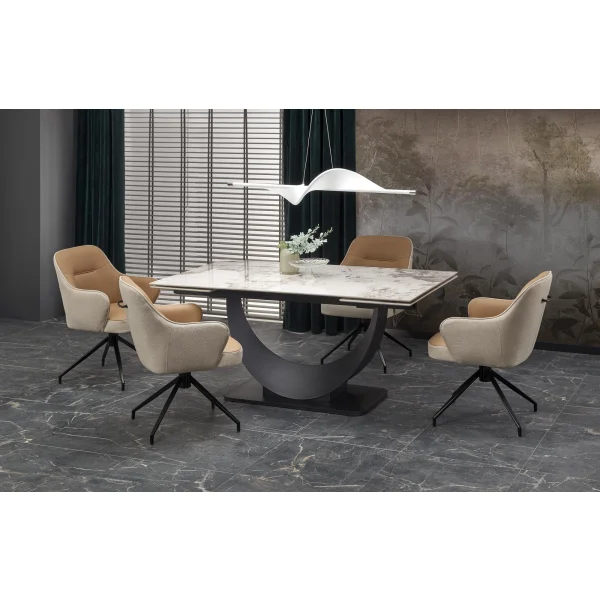 Стул HALMAR K527 коричневый/черный, поворотный