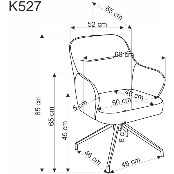 Стул HALMAR K527 серый/черный, поворотный