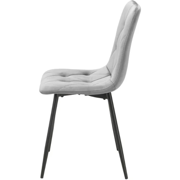 Стул SIGNAL TOM Velvet Bluvel 03 светло-серый/черный