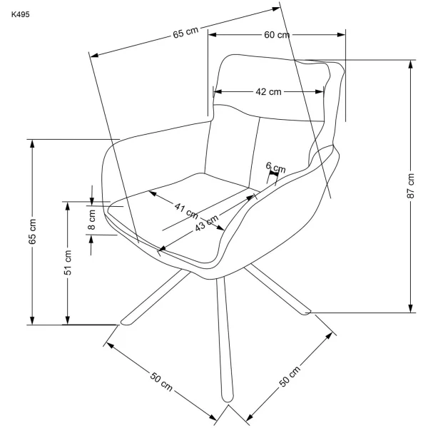 Стул HALMAR K495 серый/черный, поворотный