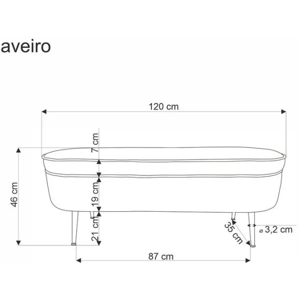 Скамья HALMAR AVEIRO кремовый