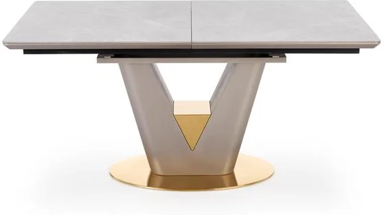 Стол обеденный HALMAR VALENTINO светло-серый/золотой 160-220/90