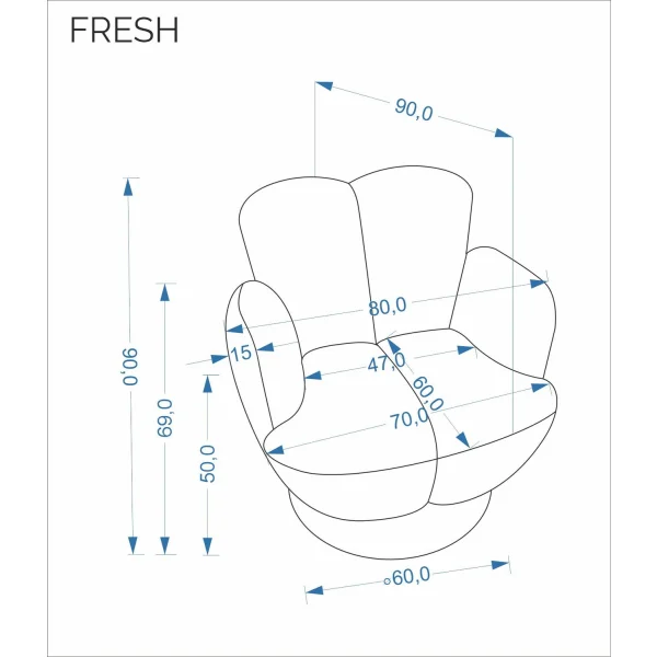 Кресло HALMAR FRESH бежевый/черный