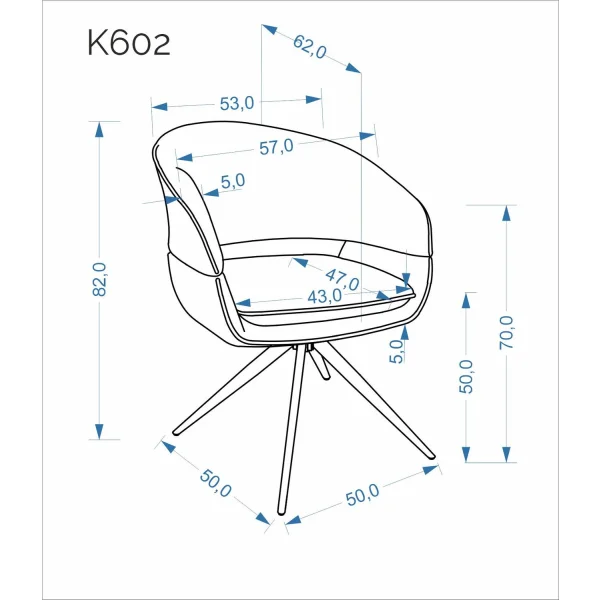 Стул HALMAR K602 коричневый/черный, поворотный