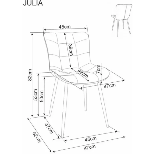 Стул SIGNAL JULIA Brego 07 серый/черный