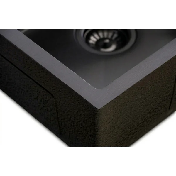 Кухонная мойка из нержавейки BLANTEK LS-5848STB Stone texture black