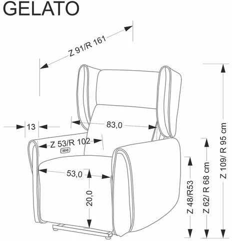 Кресло HALMAR GELATO раскладное, бежевый