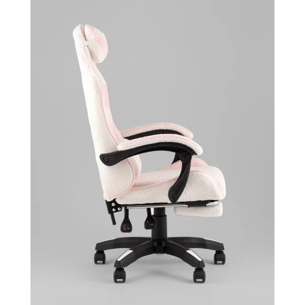 Кресло спортивное TopChairs MG-7019 букле бело-розовый