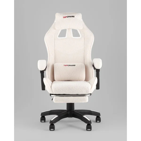 Кресло спортивное TopChairs MG-7019 букле белый
