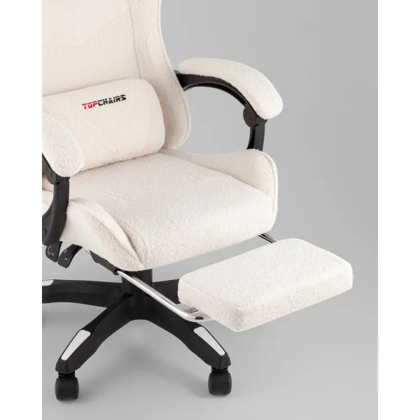 Кресло спортивное TopChairs MG-7019 букле белый