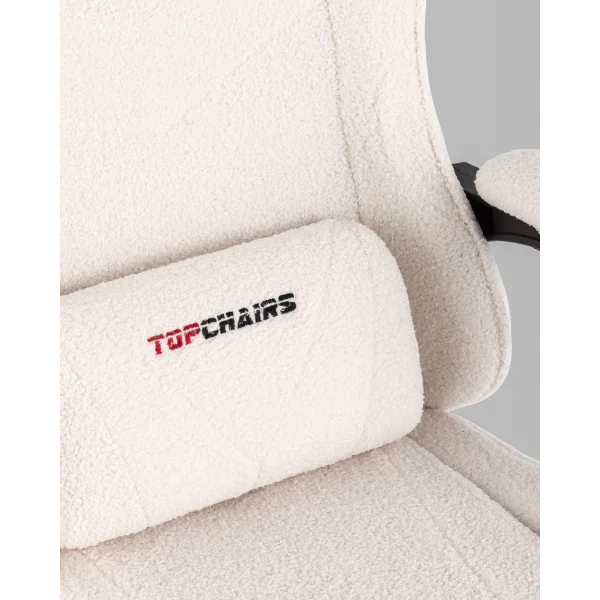 Кресло спортивное TopChairs MG-7019 букле белый