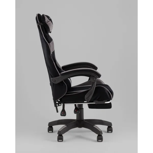 Кресло спортивное TopChairs MG-7019 велюр черно-серый