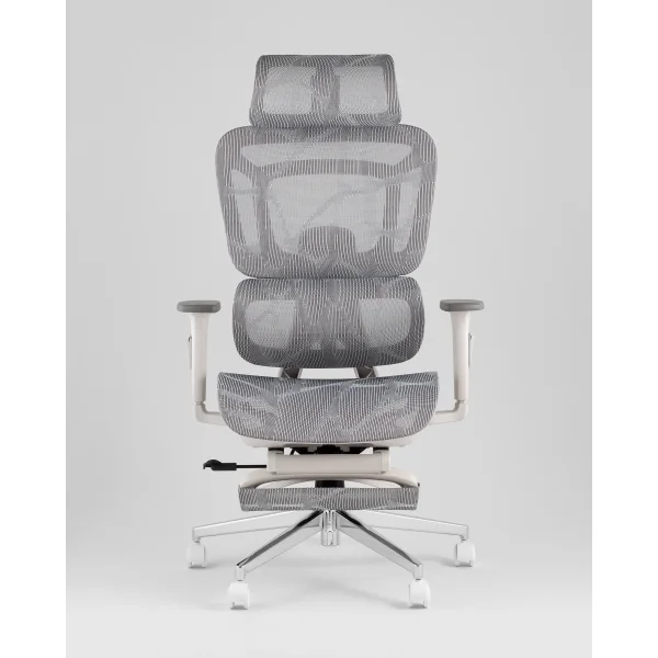 Кресло офисное TopChairs Nimbus белая сетка белый пластик