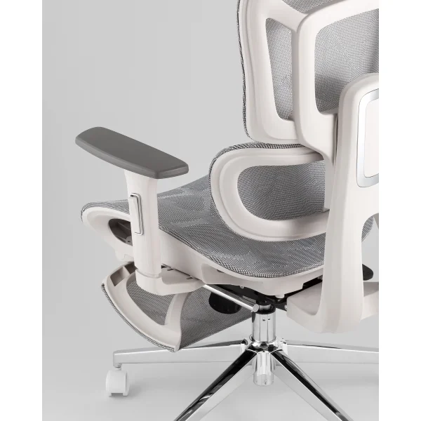 Кресло офисное TopChairs Nimbus белая сетка белый пластик