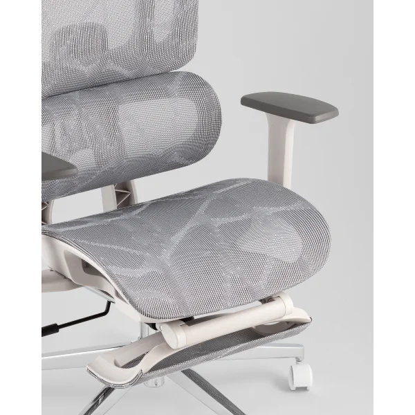 Кресло офисное TopChairs Nimbus белая сетка белый пластик