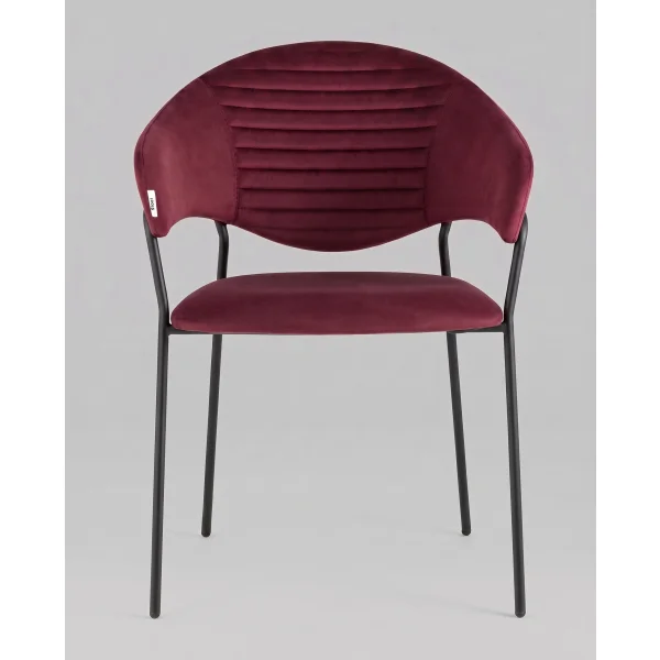 Стул Алексис велюр винный опора черный муар