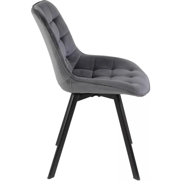 Стул SIGNAL MONTI Velvet Bluvel 14 серый/черный, поворотный