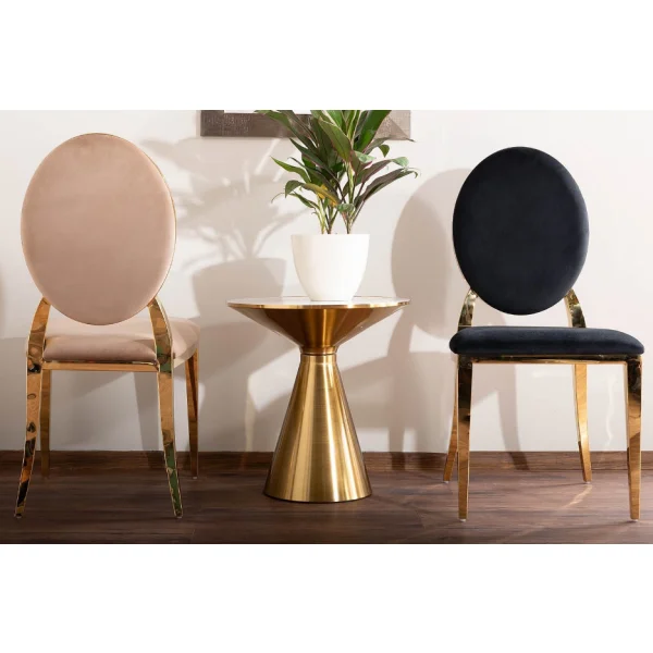 Стул SIGNAL KING Velvet Bluvel 28 бежевый/золотой